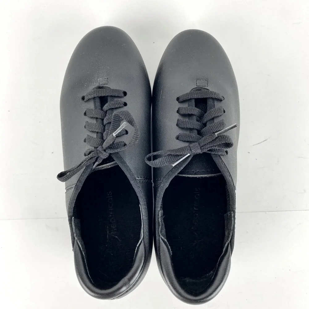 Theatricals Tap Dance Shoes Kids 12 Black Lace Up LKNU Dance Oxfords Flats LKNU